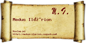 Medus Ilárion névjegykártya